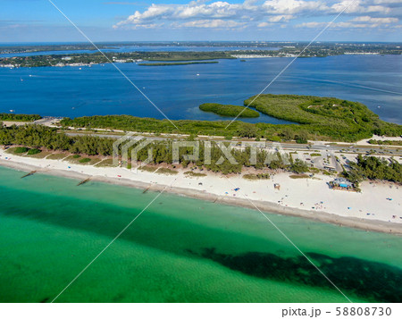 Aerial view of Coquina Beach, Anna Maria Island 58808730