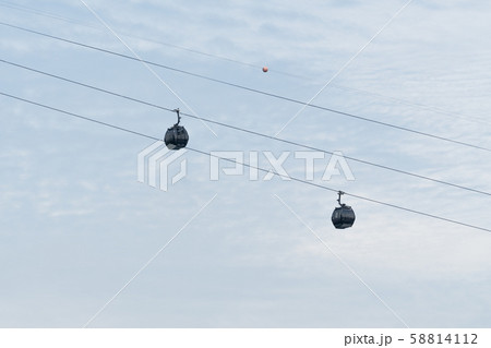 Cable car on wire. Cable car on wire. 58814112