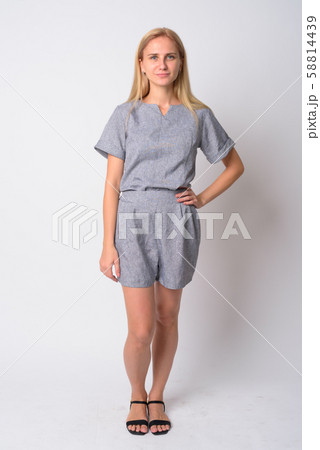Full body shot of young beautiful blonde woman Full body shot of young beautiful blonde woman 58814439
