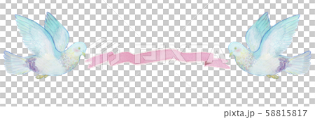 鴿子和絲帶水彩 58815817