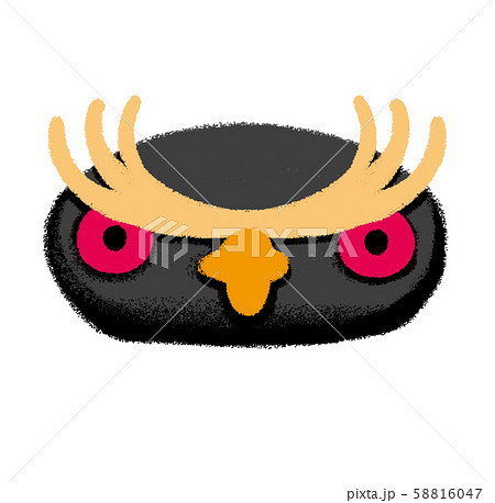 マユダチペンギンの顔のイラスト素材