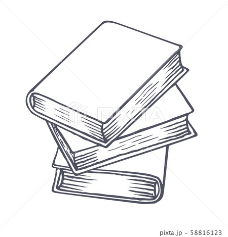 Hand Drawn Education Stack of Books Sketch 1249070 Vector Art at