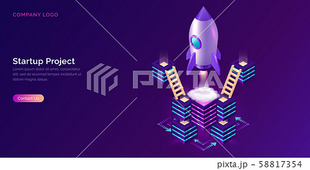 Business start up, cooperation, support isometric Business start up, cooperation, support isometric 58817354