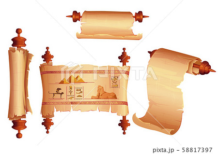 Ancient Egypt papyrus scroll cartoon vector 58817397