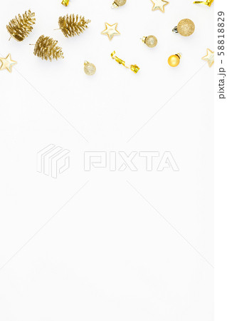 Christmas composition with golden decoration 58818829