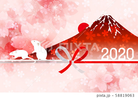 子　年賀状　和紙　背景 58819063