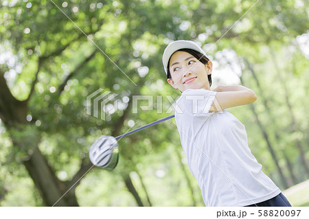 女性　ゴルフ 58820097