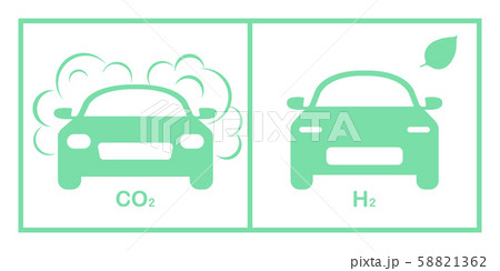 Ecology Protect Hydrogen fuel car vs pollute car Ecology Protect Hydrogen fuel car vs pollute car 58821362