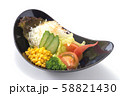 食べ物　野菜　野菜サラダ　サラダ皿盛り　緑黄色野菜　サラダ　健康　食事　食品　生野菜　　　 58821430