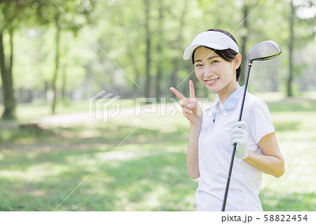 女性　ゴルフ 58822454