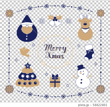 クリスマス アイコン イラスト 紺 クリスマス アイコン イラスト 紺 58822801