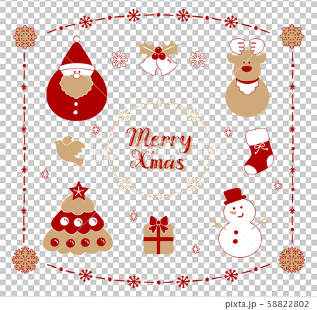 クリスマス アイコン イラスト 赤 クリスマス アイコン イラスト 赤 58822802