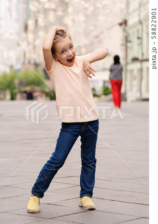 Little girl on a walk 58822901