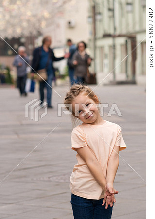 Little girl on a walk 58822902