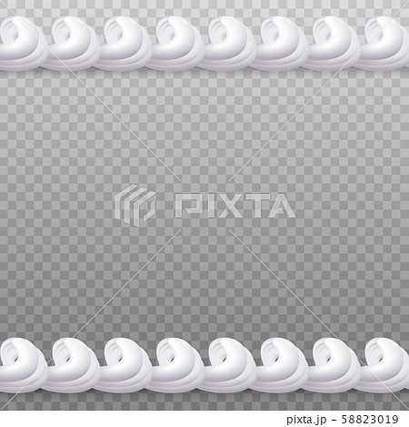 Whipped cream seamless border isolated on transparent background 58823019