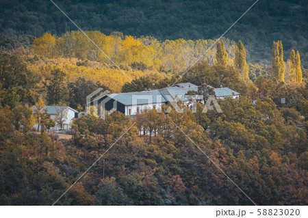 Slate roofs mountain houses in middle of a vivid Slate roofs mountain houses in middle of a vivid 58823020