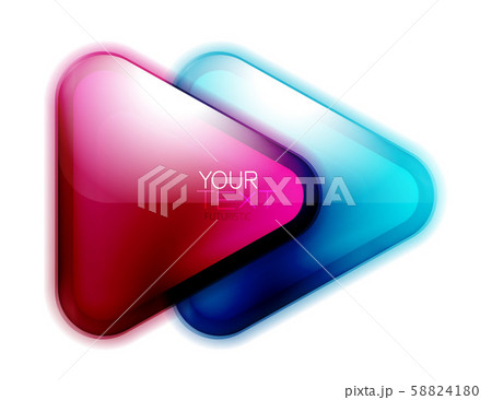 Glass triangle banner or logo design with space for text or logotype presentation isolated on white 58824180