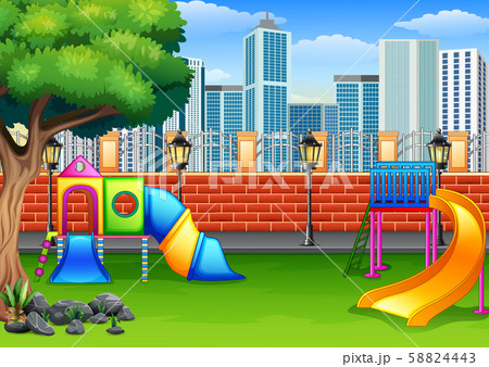 Background of playground in the park city Background of playground in the park city 58824443