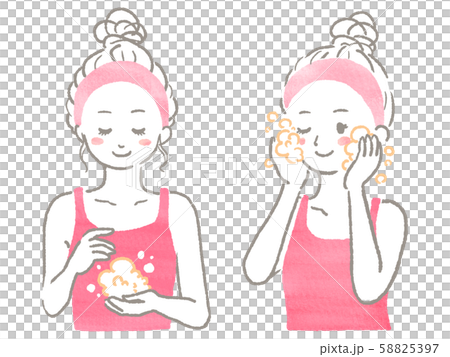 女人洗臉 女人洗臉 58825397