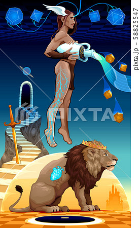 Binomial Leo Aquarius, two zodiacal opposites. 58825547