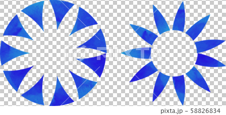 サークル_フレーム_枠_フラッグ_三角_ガーランド_水彩_ブルー_青_クリスマス 58826834