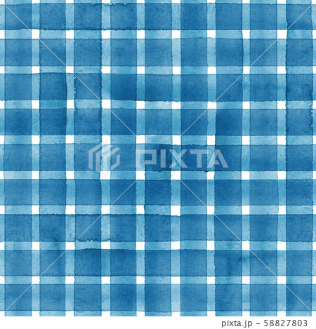 Watercolor blue stripe plaid seamless pattern. Watercolor blue stripe plaid seamless pattern. 58827803