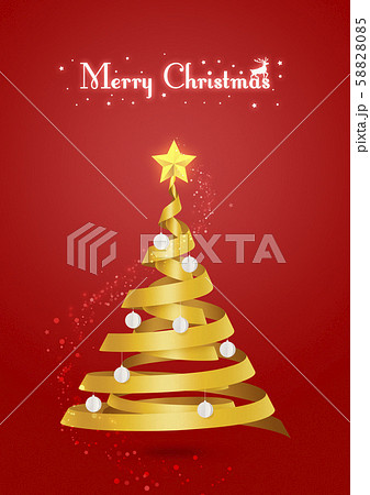 クリスマスツリー Xmas クリスマス グリーティングカードのイラスト素材 5085