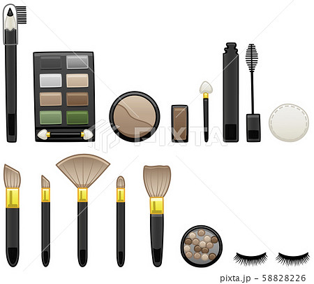 Set of makeup accessories on white background Set of makeup accessories on white background 58828226