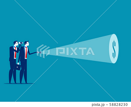 Businessman team with flashlight and searching 58828230