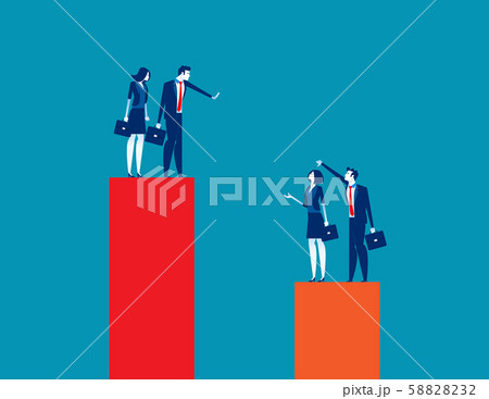 Business team envy another people team. Concept 58828232