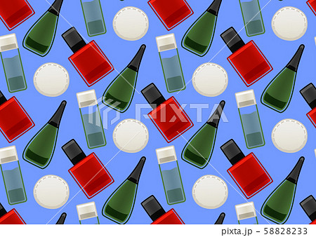 Nail polish, nail polish remover and cotton pad 58828233