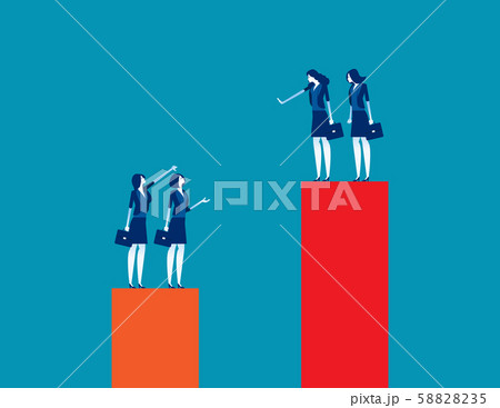 Business team envy another people team. Concept 58828235