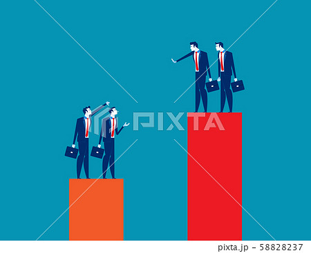 Business team envy another people team. Concept 58828237
