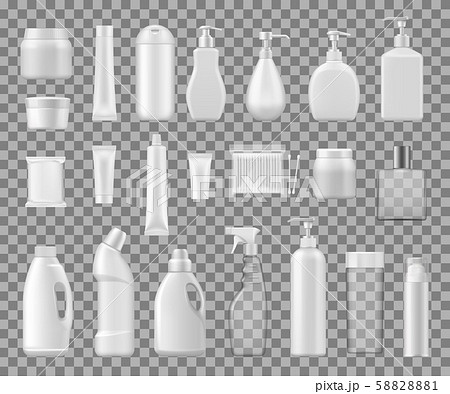 Cosmetics containers, plastic and glass bottles 58828881