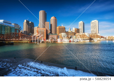 Boston downtown at sunrise Boston downtown at sunrise 58829054