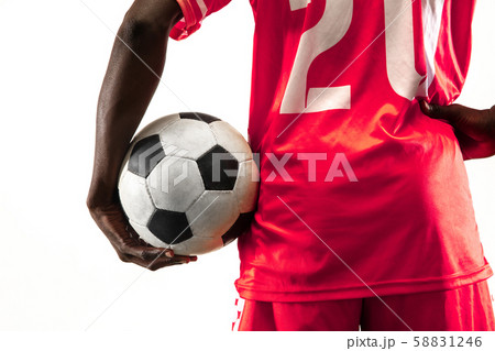Professional african football or soccer player isolated on white background Professional african football or soccer player isolated on white background 58831246