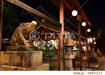 京都・摩利支尊天堂の狛猪 58831571