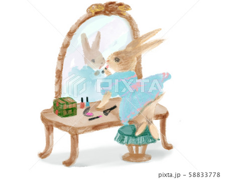 いたずらっ子 お化粧 うさぎさん 58833778