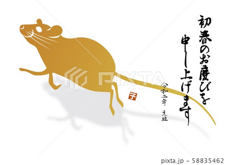 2020年 子年 年賀状素材 2020年 子年 年賀状素材 58835462