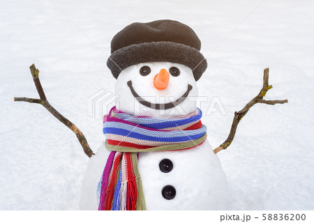 Cute snowman with a kind smile 58836200