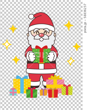 サンタクロースとプレゼントボックス クリスマスのイラスト素材