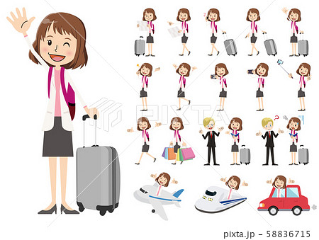トラベル 会社員 女性 セット  58836715