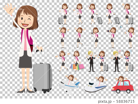 トラベル 会社員 女性 セット  58836715