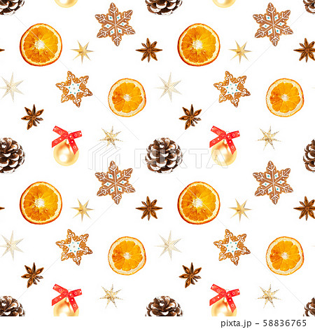 Christmas seamless pattern isolated on white Christmas seamless pattern isolated on white 58836765