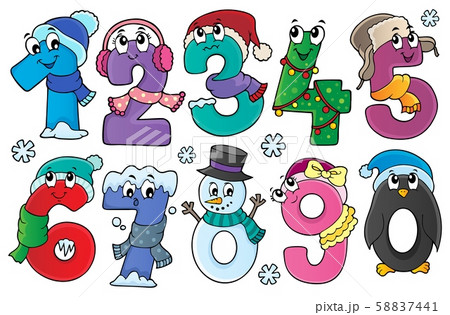 Winter numbers theme set 1 58837441