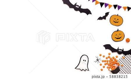 Halloween card with creative figures and copy space Halloween card with creative figures and copy space 58838215