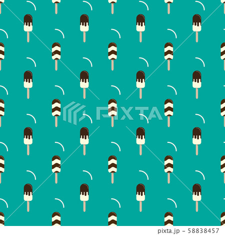 Ice cream seamless background. Retro vector pattern. Tasty colorful summer desert - popsicle, flavored ice or fruit ice lolly. 58838457