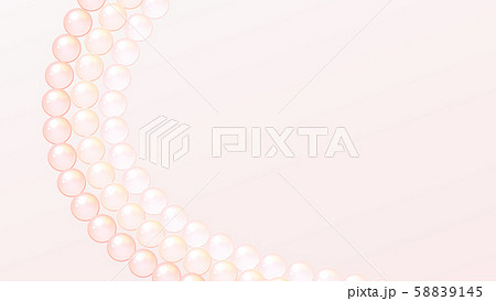 真珠 パールのネックレスの背景イラスト ピンク 16 9のイラスト素材 5145
