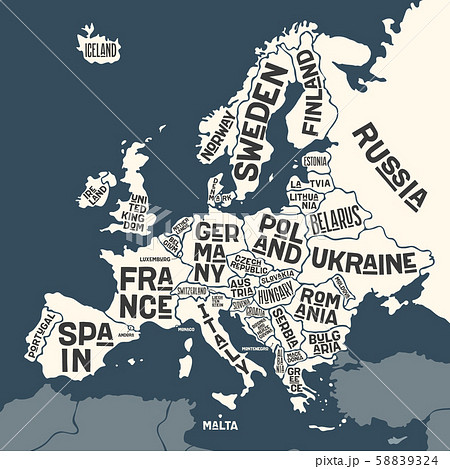 Europe Map Poster Map Of The Europe With のイラスト素材 5324