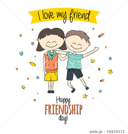 Happy Friendship day. Friends together, children 58839372